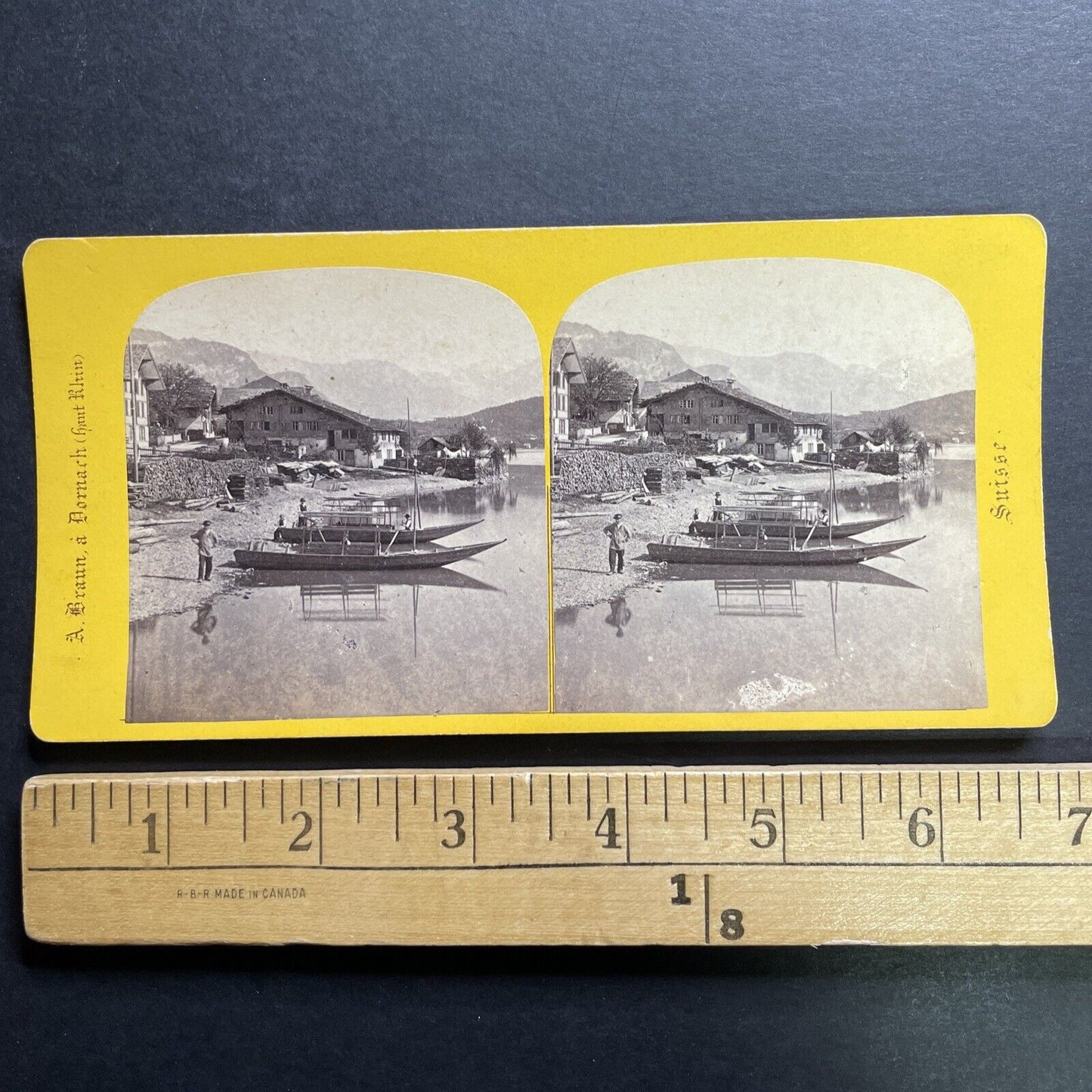 Antique 1870s Brienz Switzerland On Brienzersee Stereoview Photo Card P1293