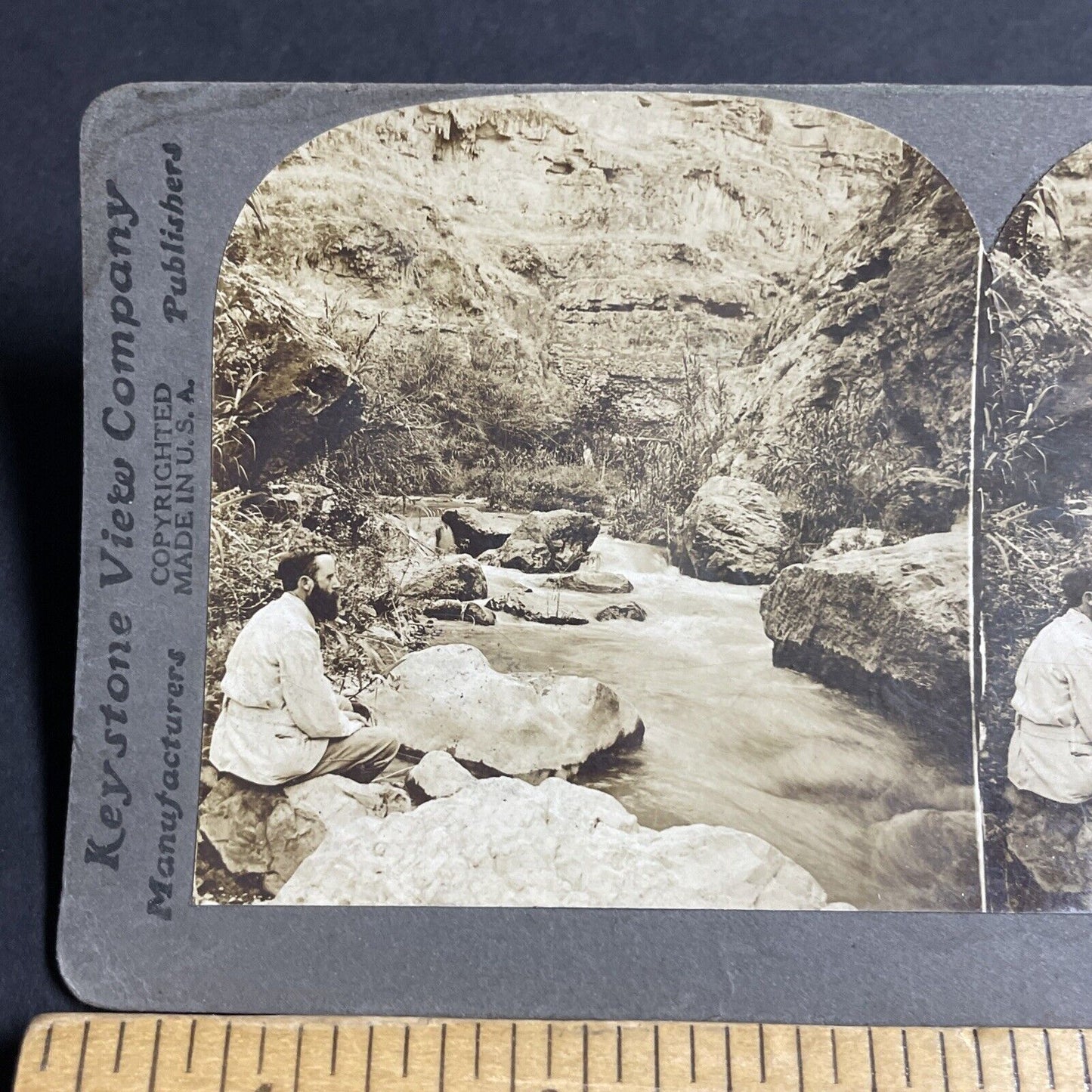 Antique 1909 American Explorer In Palestine Israel Stereoview Photo Card P4583