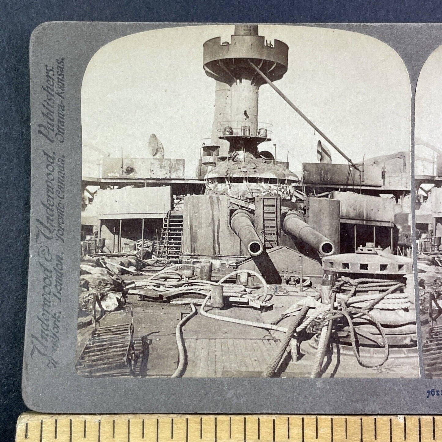 Russian Battleship Peresviet Stereoview Russo-Sino War Antique c1905 X3888