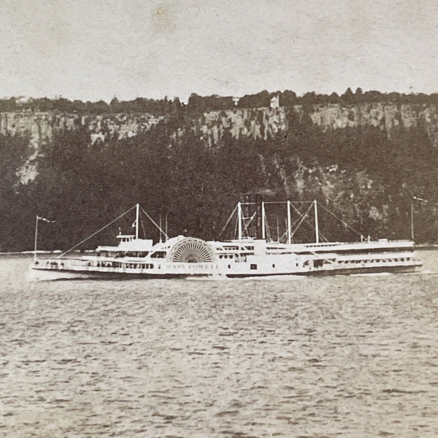 Steamer Mary Powell Steamship Stereoview Hudson River Antique c1874 X986