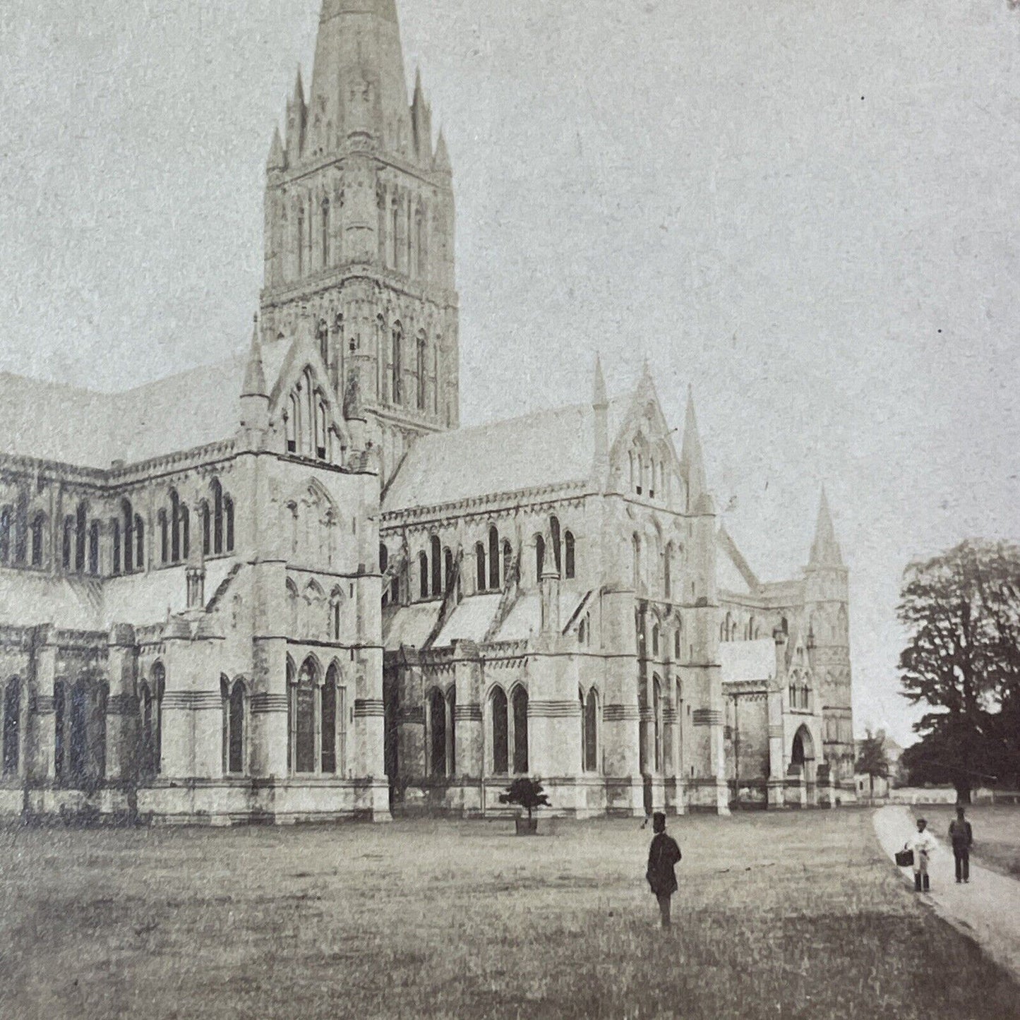 Salisbury Cathedral Church UK Stereoview England Photo Antique c1875 X1349