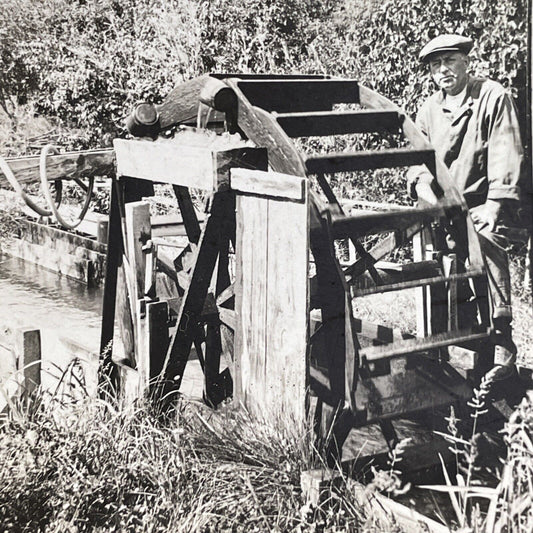 Antique 1909 Irrigation On Apple Farm Washington Stereoview Photo Card P1779