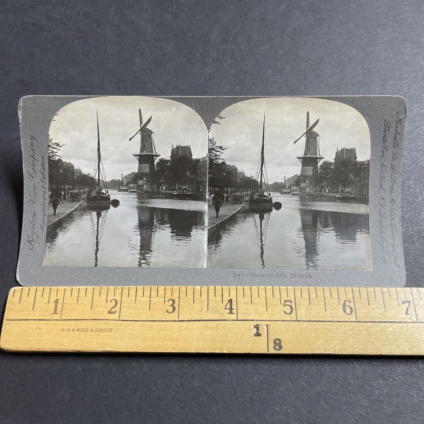 Antique 1910s Windmill In Rotterdam Holland Stereoview Photo Card P5180