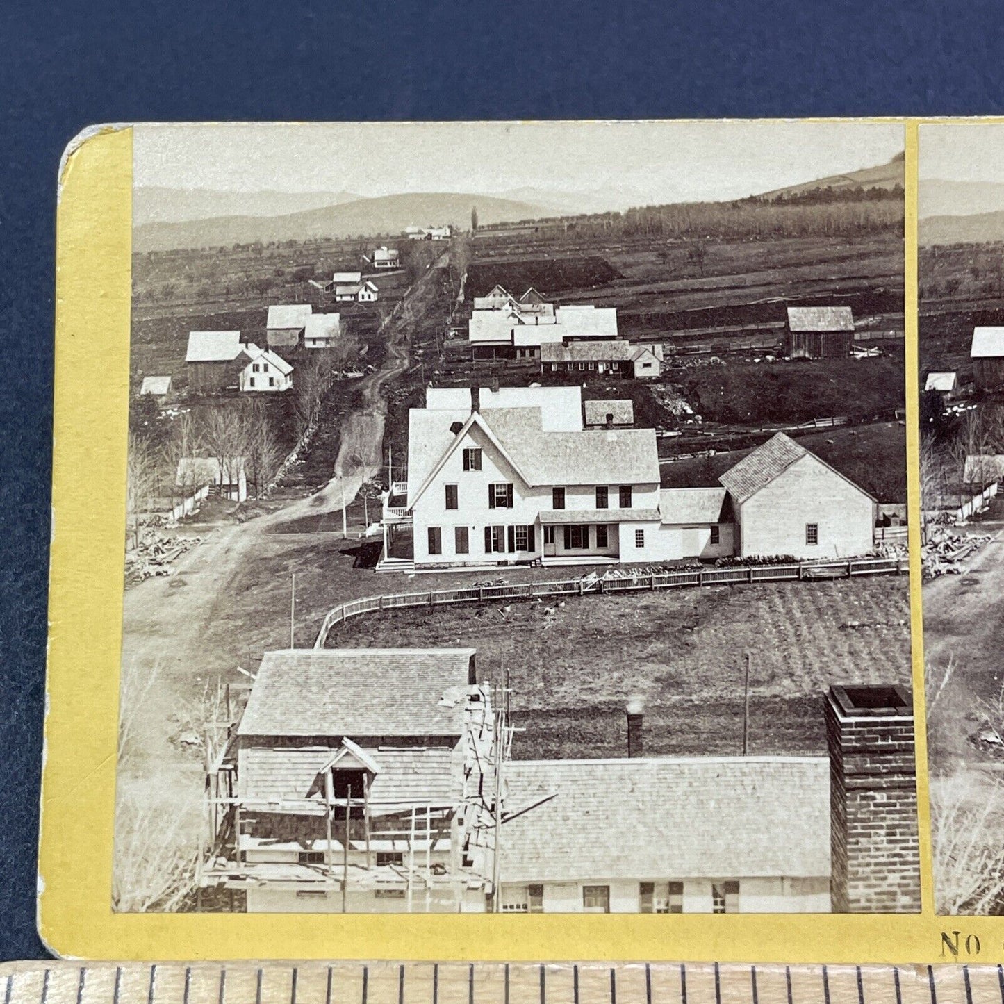 Antique 1870s Bethlehem New Hampshire Downtown Stereoview Photo Card V2071