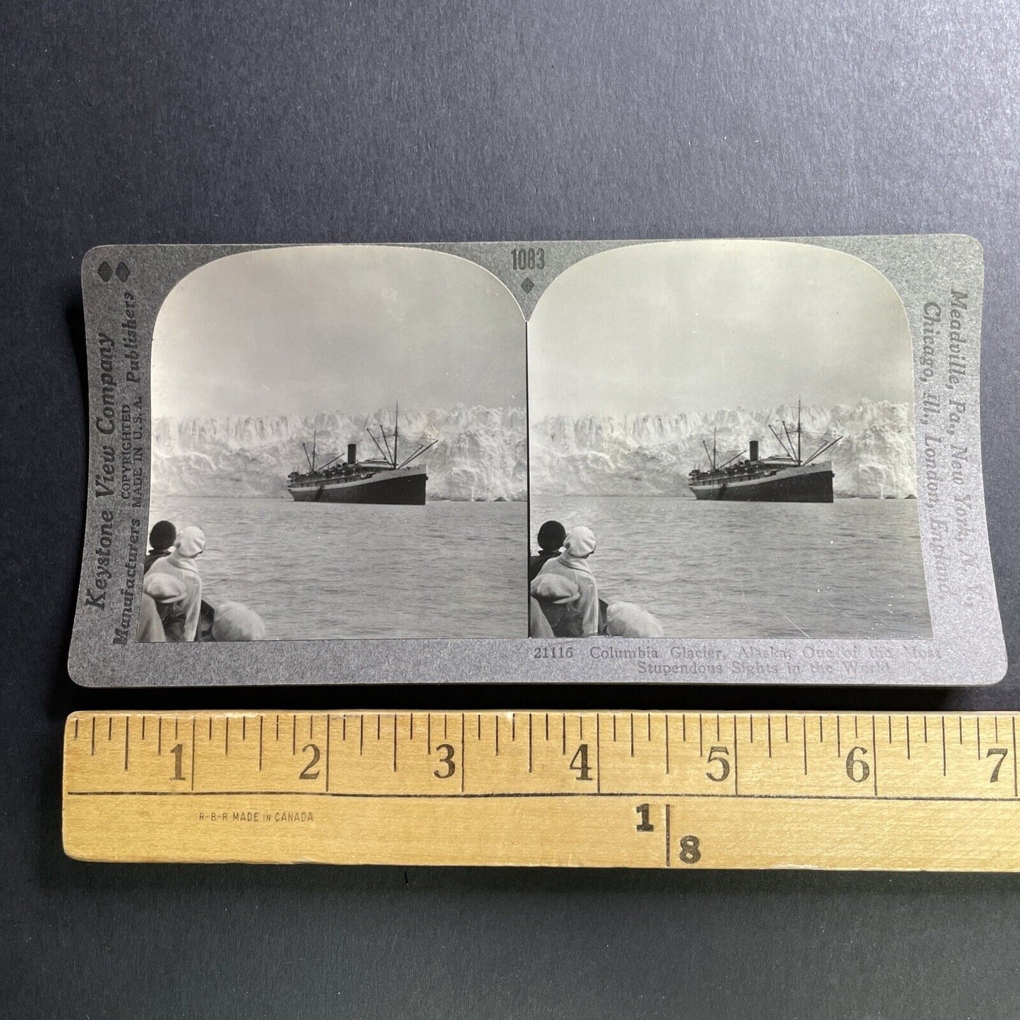 Antique 1920s Prince William Sound Alaska Glacier Stereoview Photo Card P1593