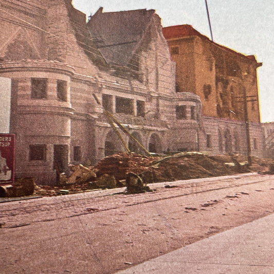 Antique 1910s San Francisco Earthquake Freemasons Stereoview Photo Card 2300-56