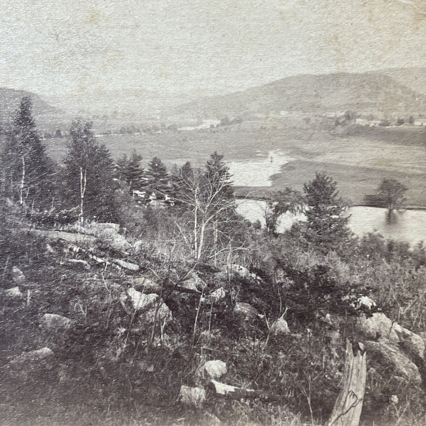 Antique 1870s Warren New Hampshire River & Mountains Stereoview Photo Card V1925