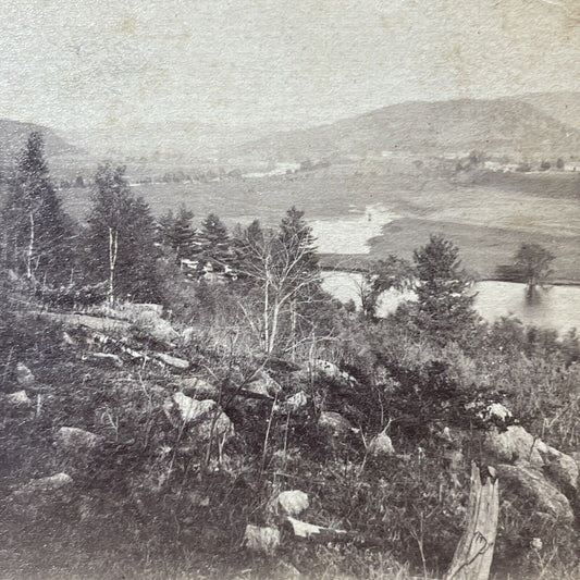 Antique 1870s Warren New Hampshire River & Mountains Stereoview Photo Card V1925