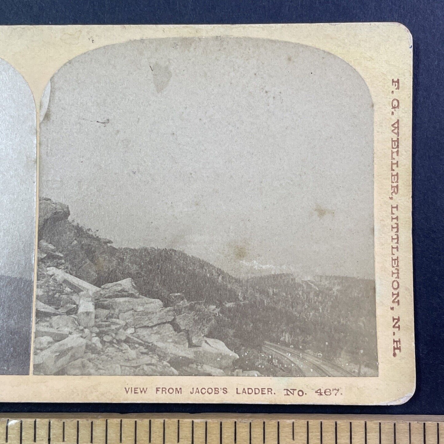 The Top of Jacob's Ladder Stereoview New Hampshire Antique c1880 Y534