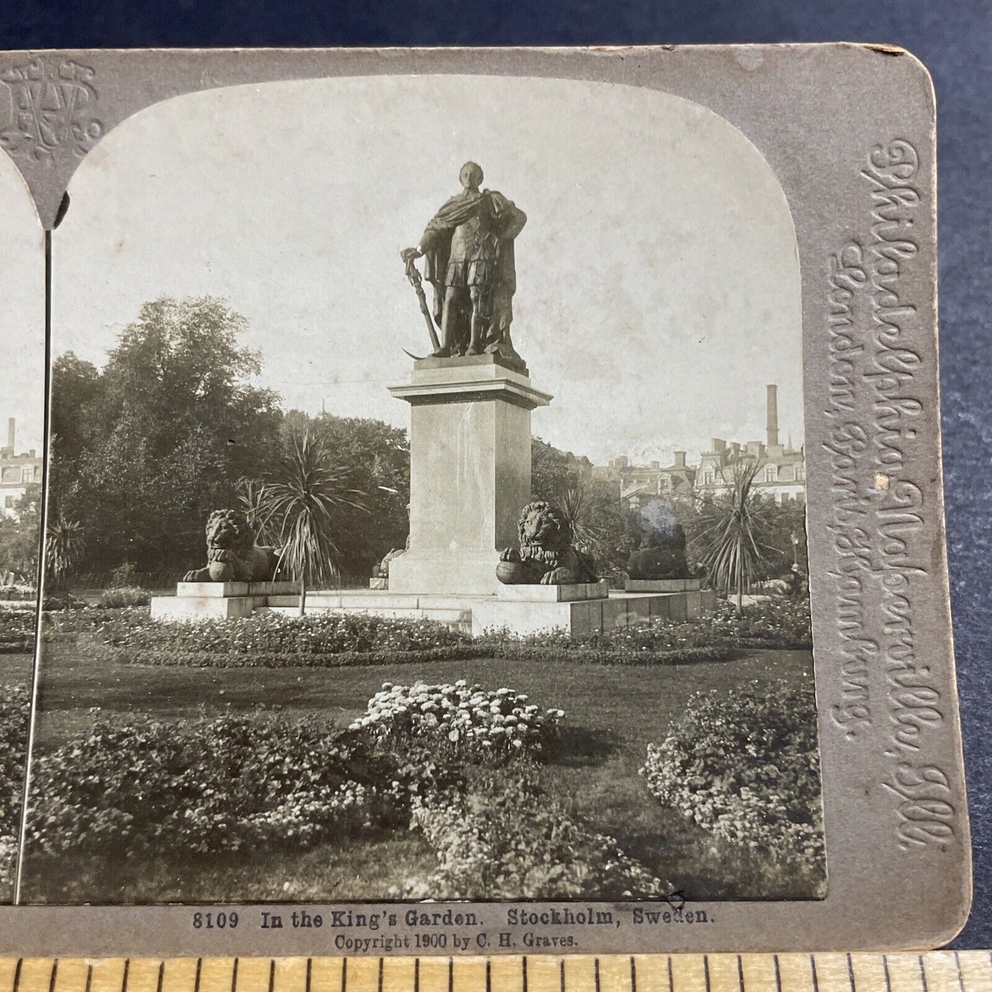 Antique 1900 The King's Garden Stockholm Sweden Stereoview Photo Card P5111