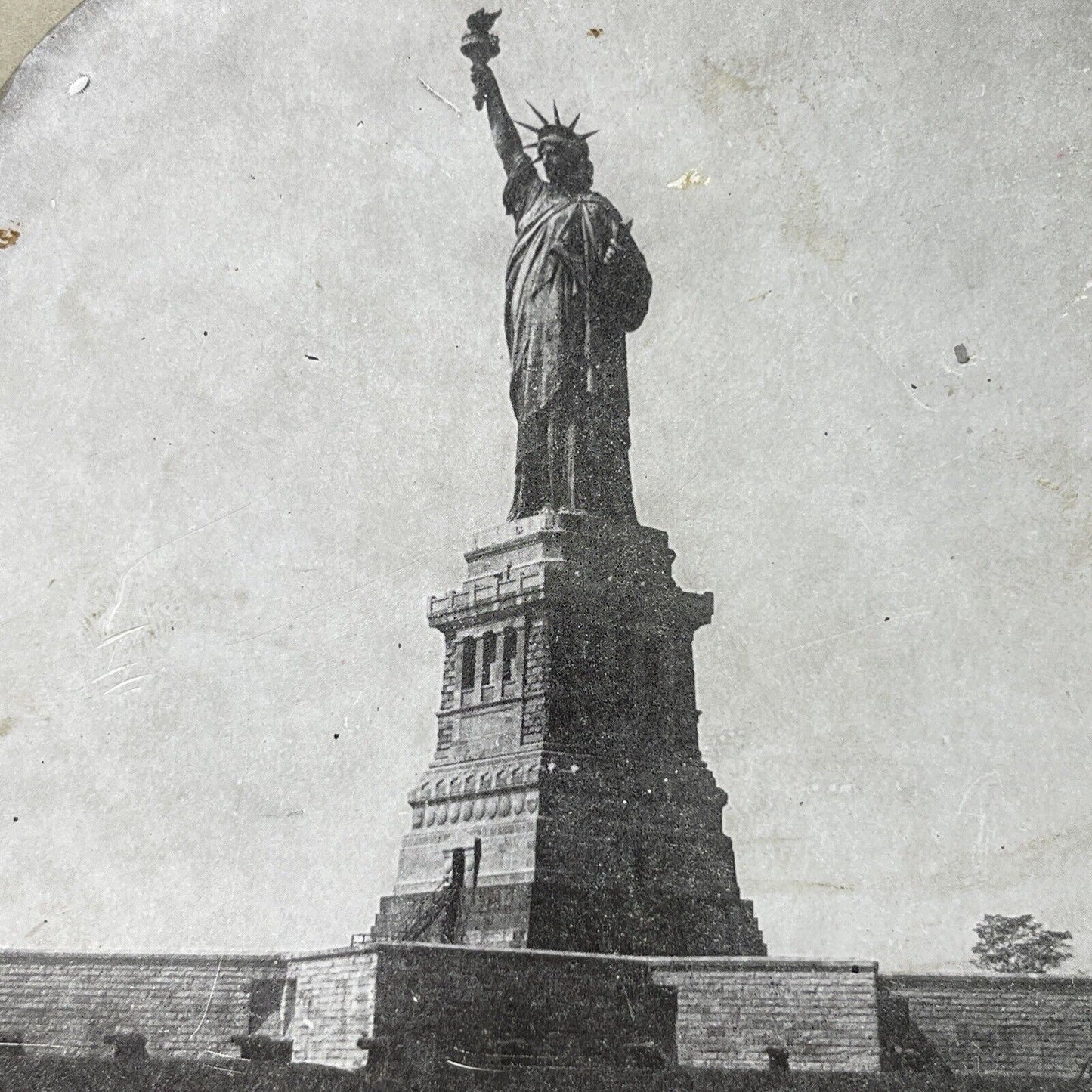 Antique 1910s Statue Of Liberty Manhattan NY Stereoview Photo Card P3055