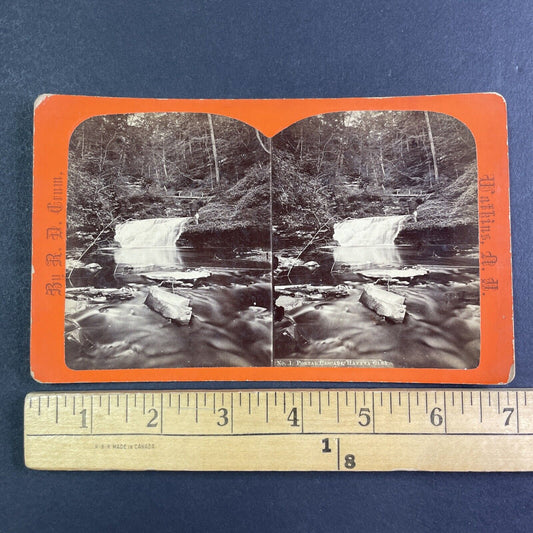 Portal Falls Watkins Glen New York NY Stereoview R.D. Crum Antique c1870 Y1033