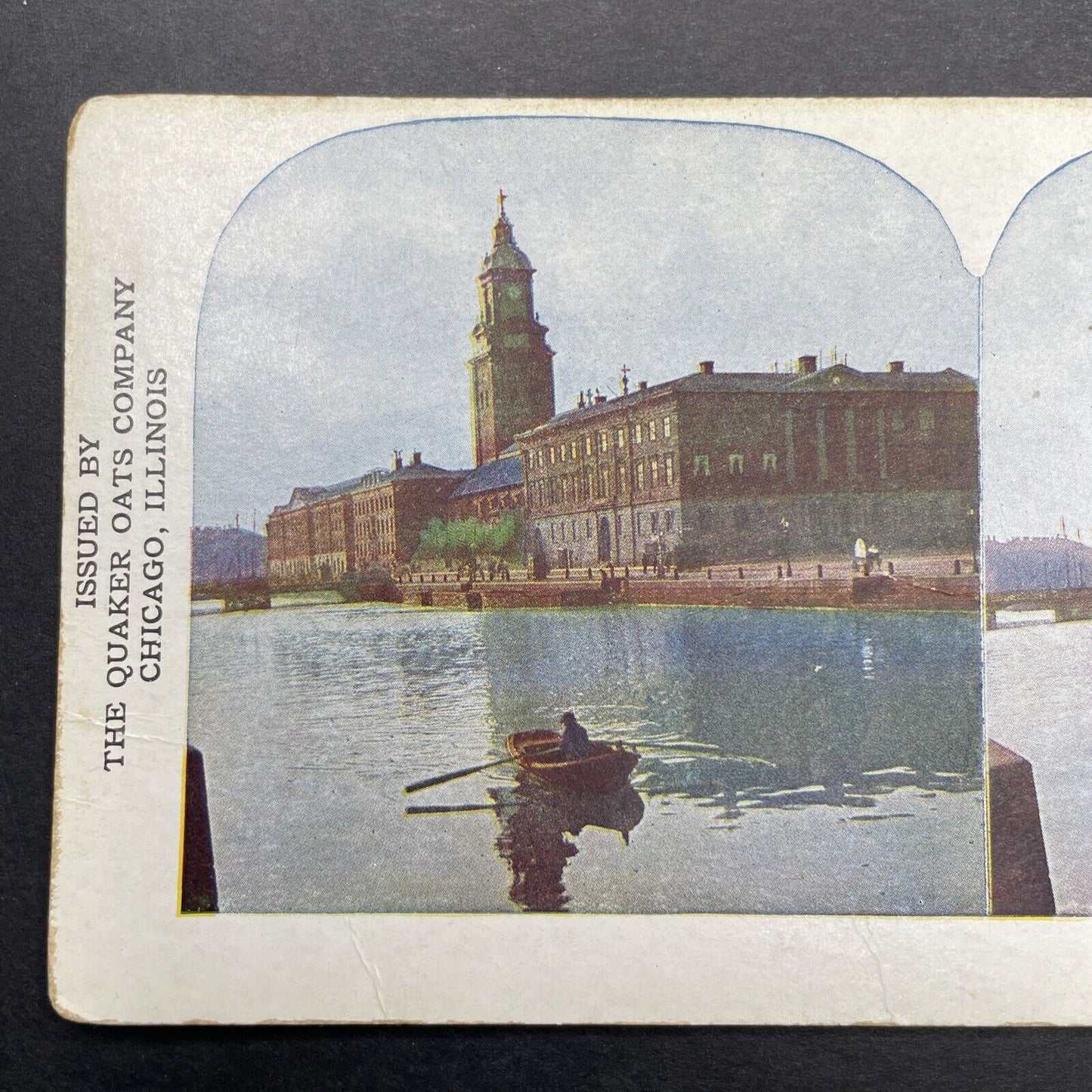 Antique 1906 Canal At Gothenburg Sweden Stereoview Photo Card P1147