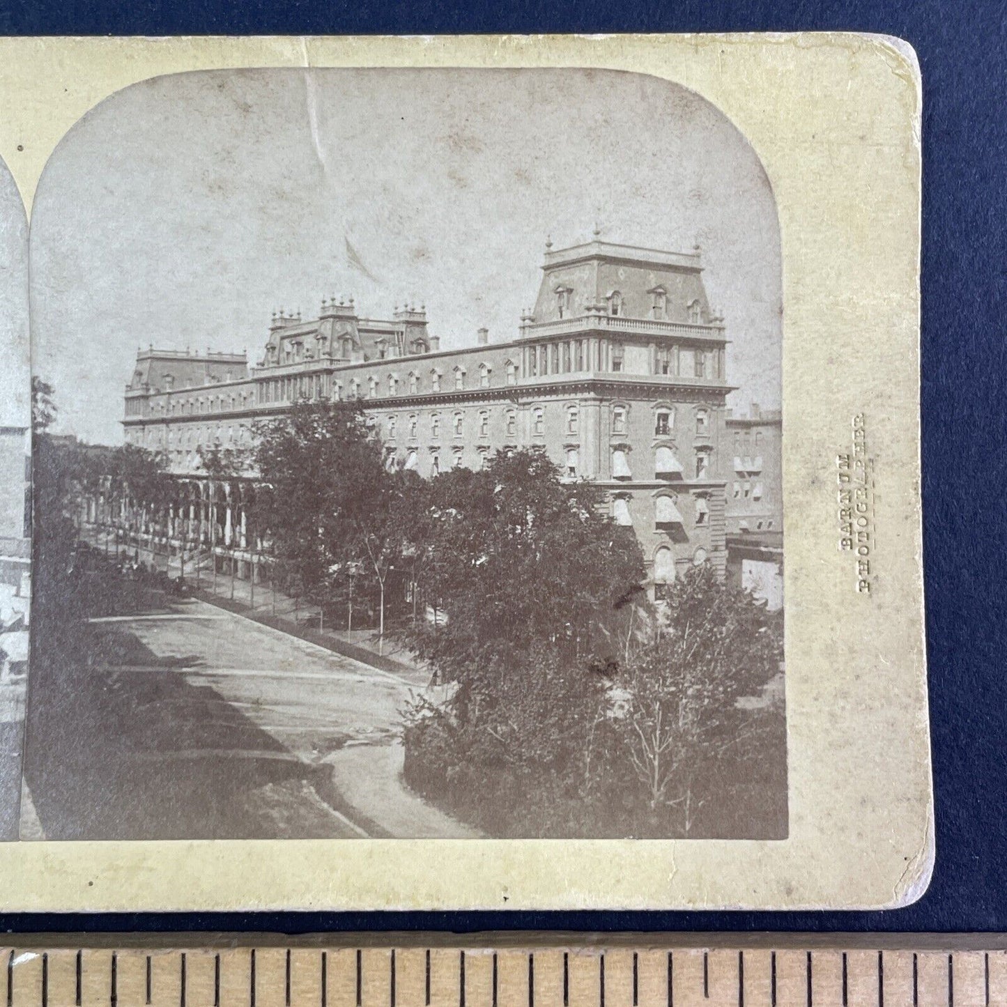 Congress Hall Saratoga Springs New York Stereoview Deloss Barnum c1860s X1931