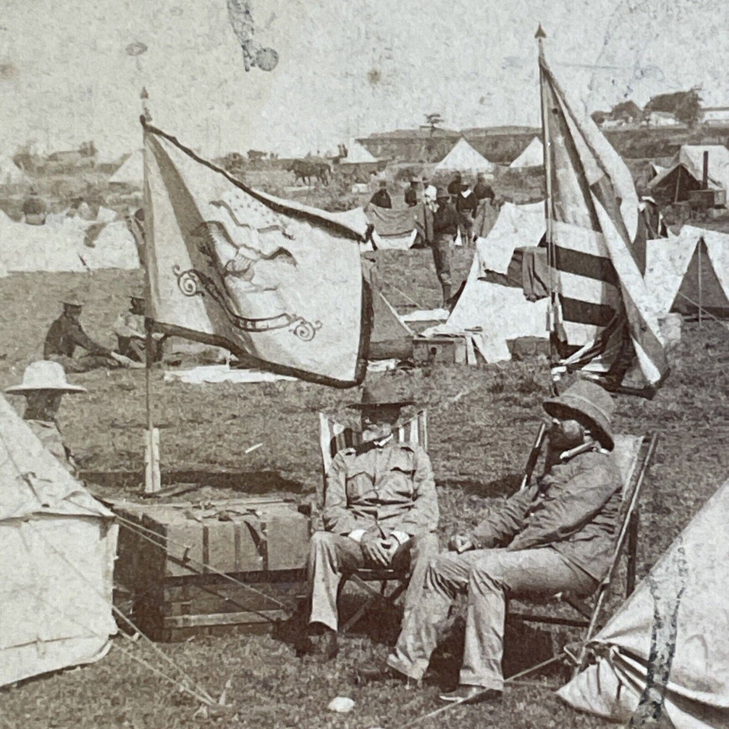 United States Army 12th Infantry Regiment Stereoview Antique c1899 X3518