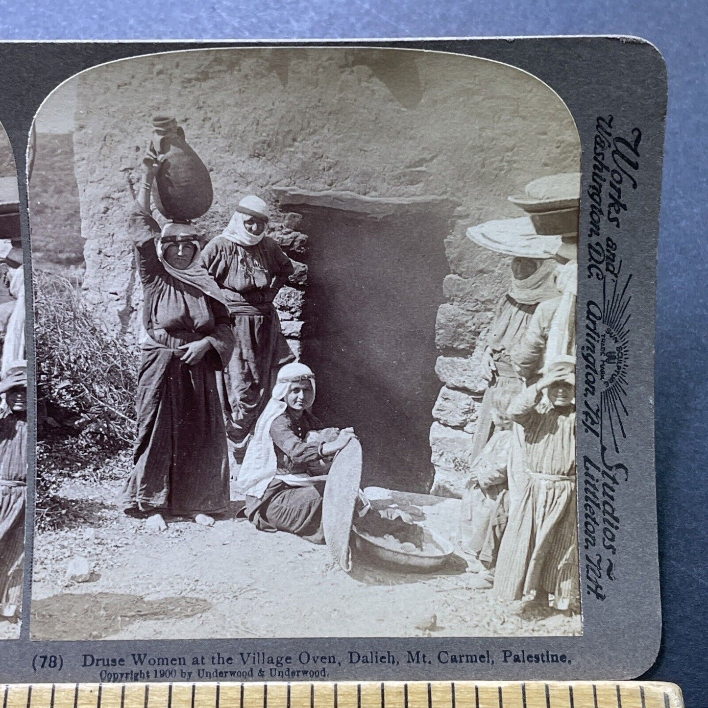 Antique 1900 Woman Carrying Water In Israel Stereoview Photo Card P1981