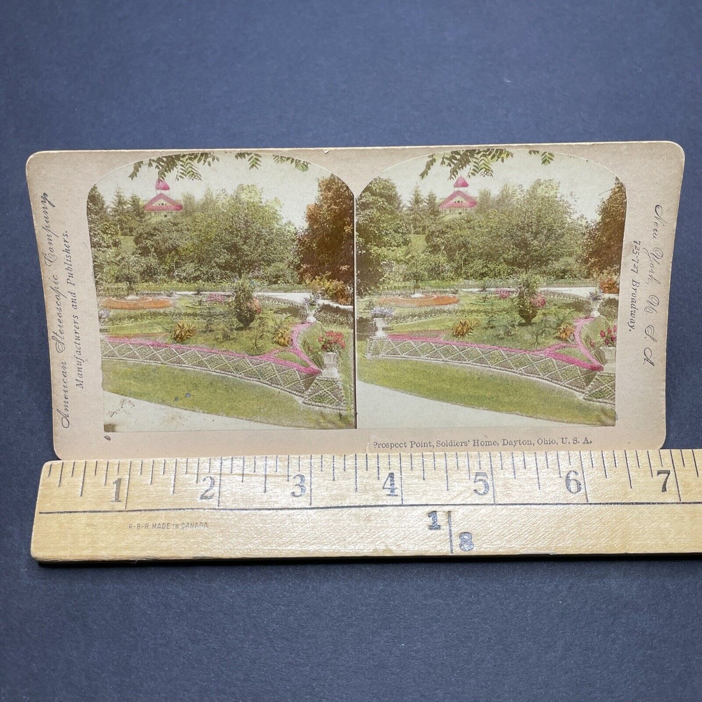 Antique 1890s Prospect Point Dayton Ohio Gardens Stereoview Photo Card P1852