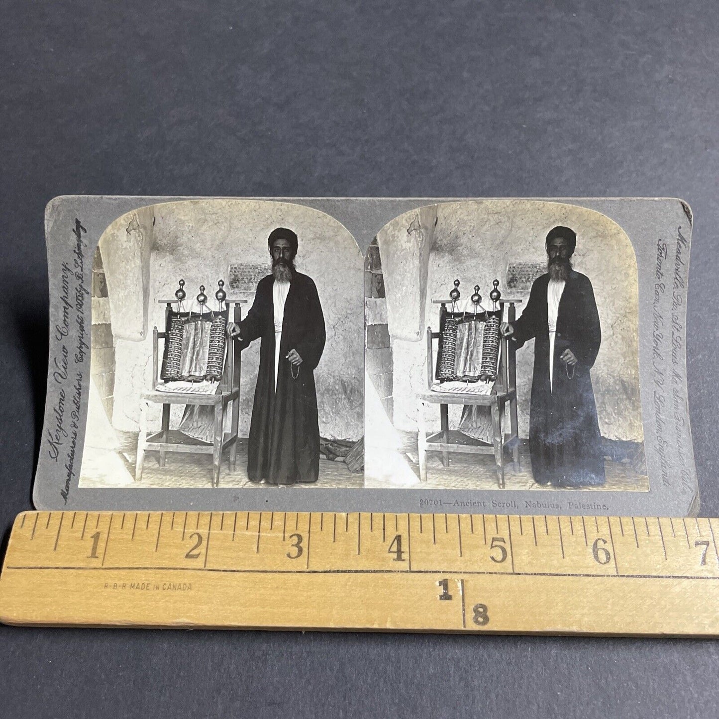 Antique 1905 Jewish Priest Jacob Ben Aaron Stereoview Photo Card P4386