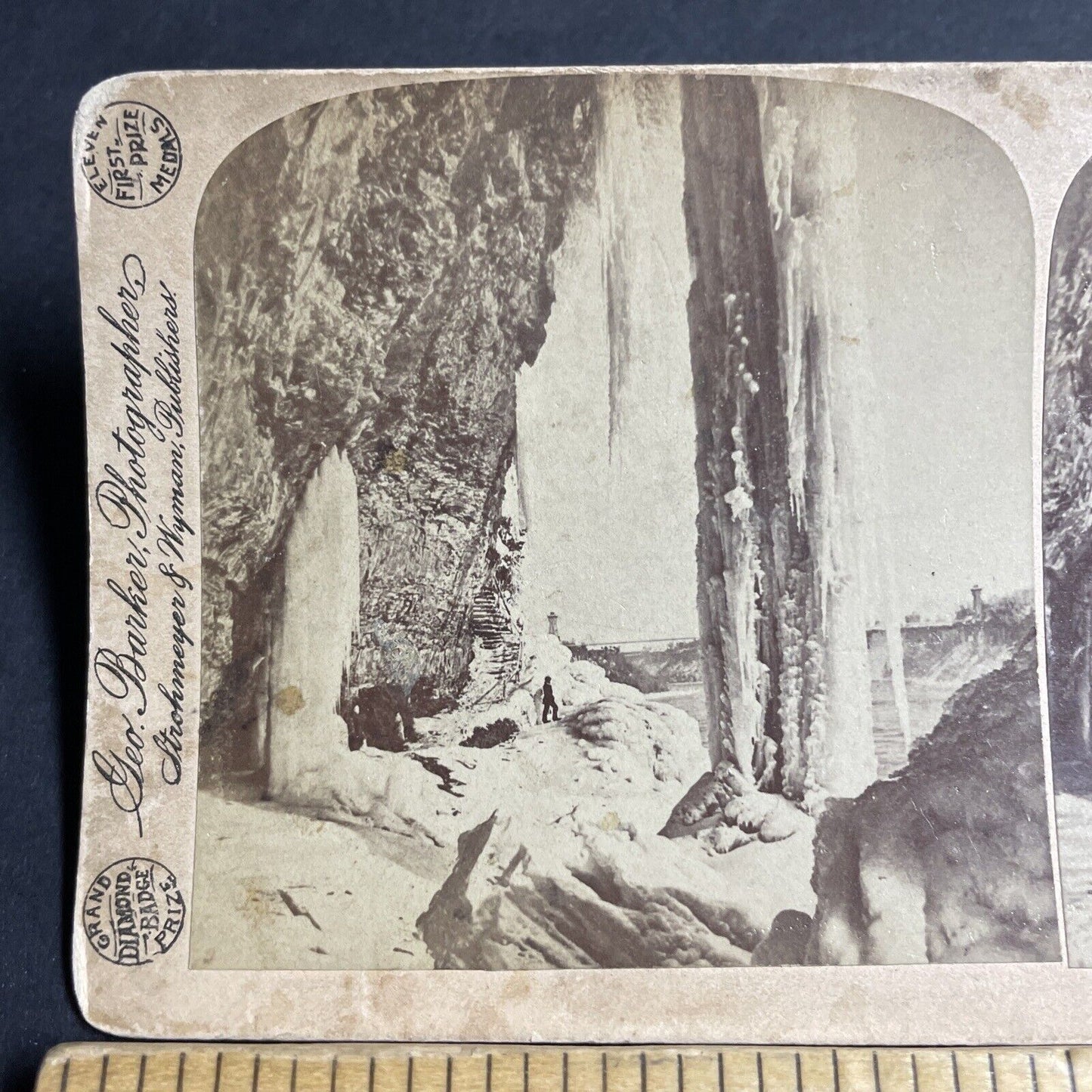 Antique 1890 A Massive Icicle Niagara Falls Ontario Stereoview Photo Card P4330