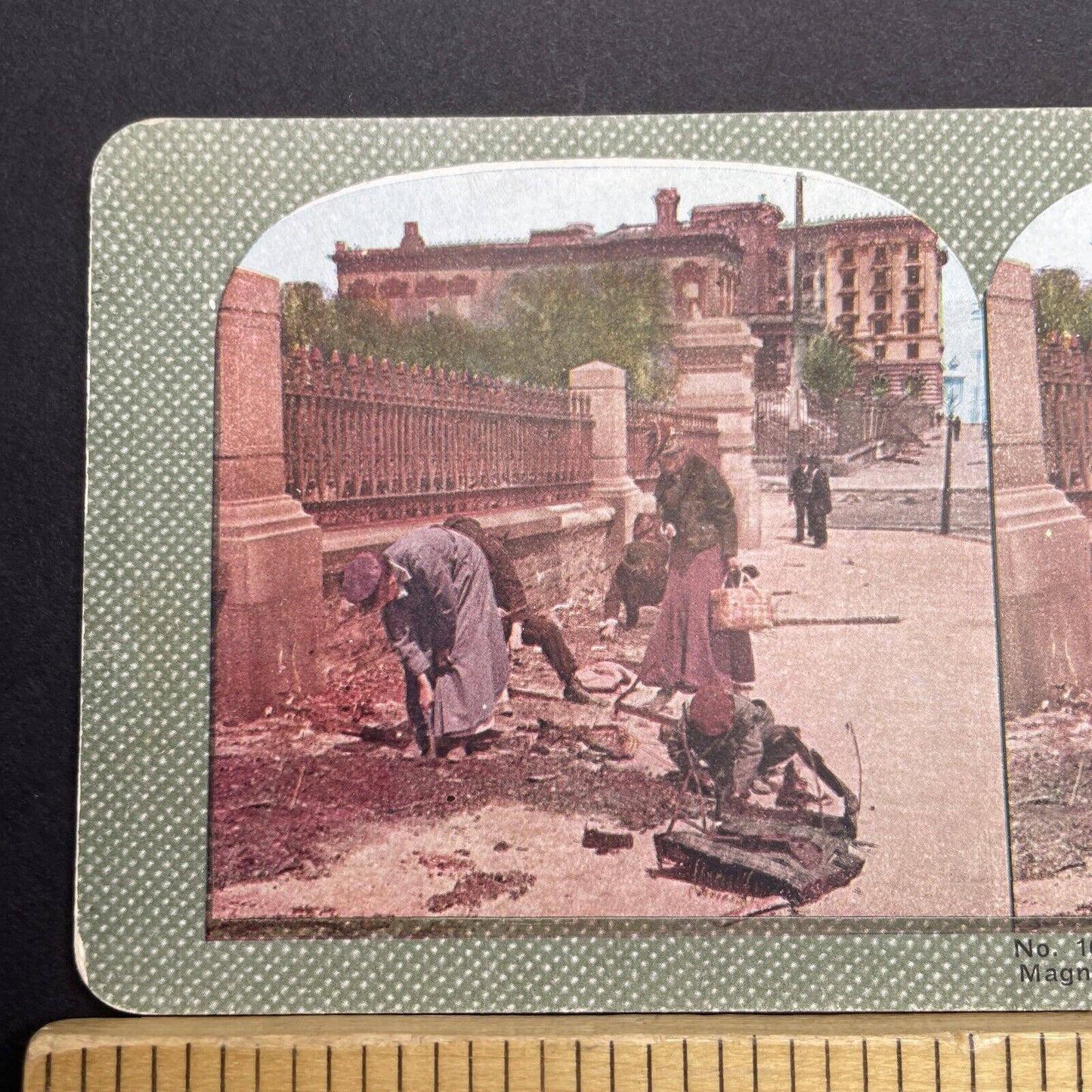 Antique 1910s San Francisco Earthquake Looting Stereoview Photo Card 2300-53