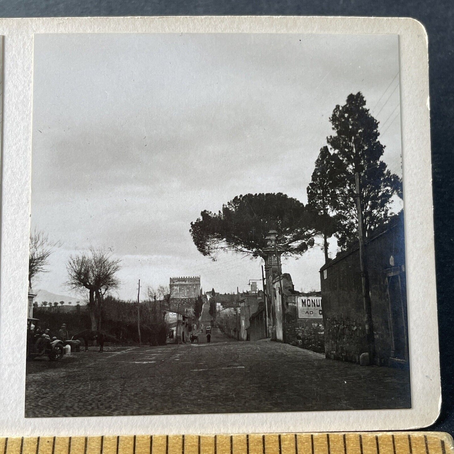 Antique 1925 Marcus Licinius Crassus Rome Italy OOAK Stereoview Photo Card P3272