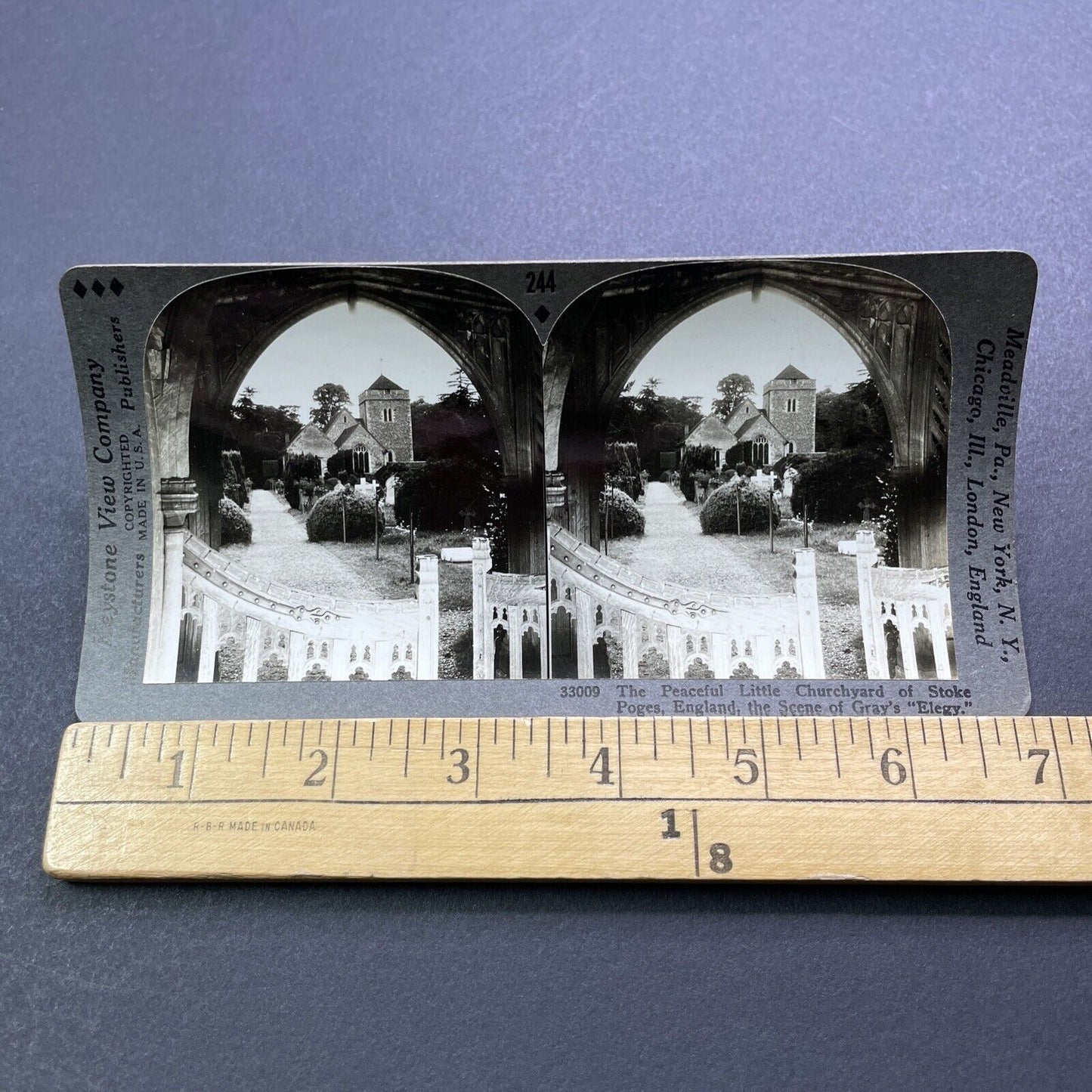 Antique 1920s Stoke Poges Buckinghamshire England Stereoview Photo Card V2965