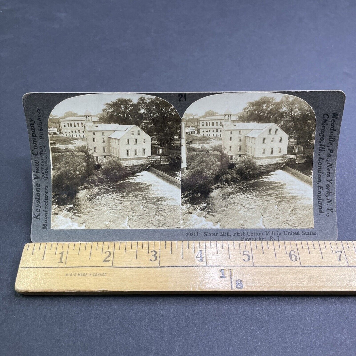 Antique 1920 Slater Cotton Mill Pawtucket RI Stereoview Photo Card P1906