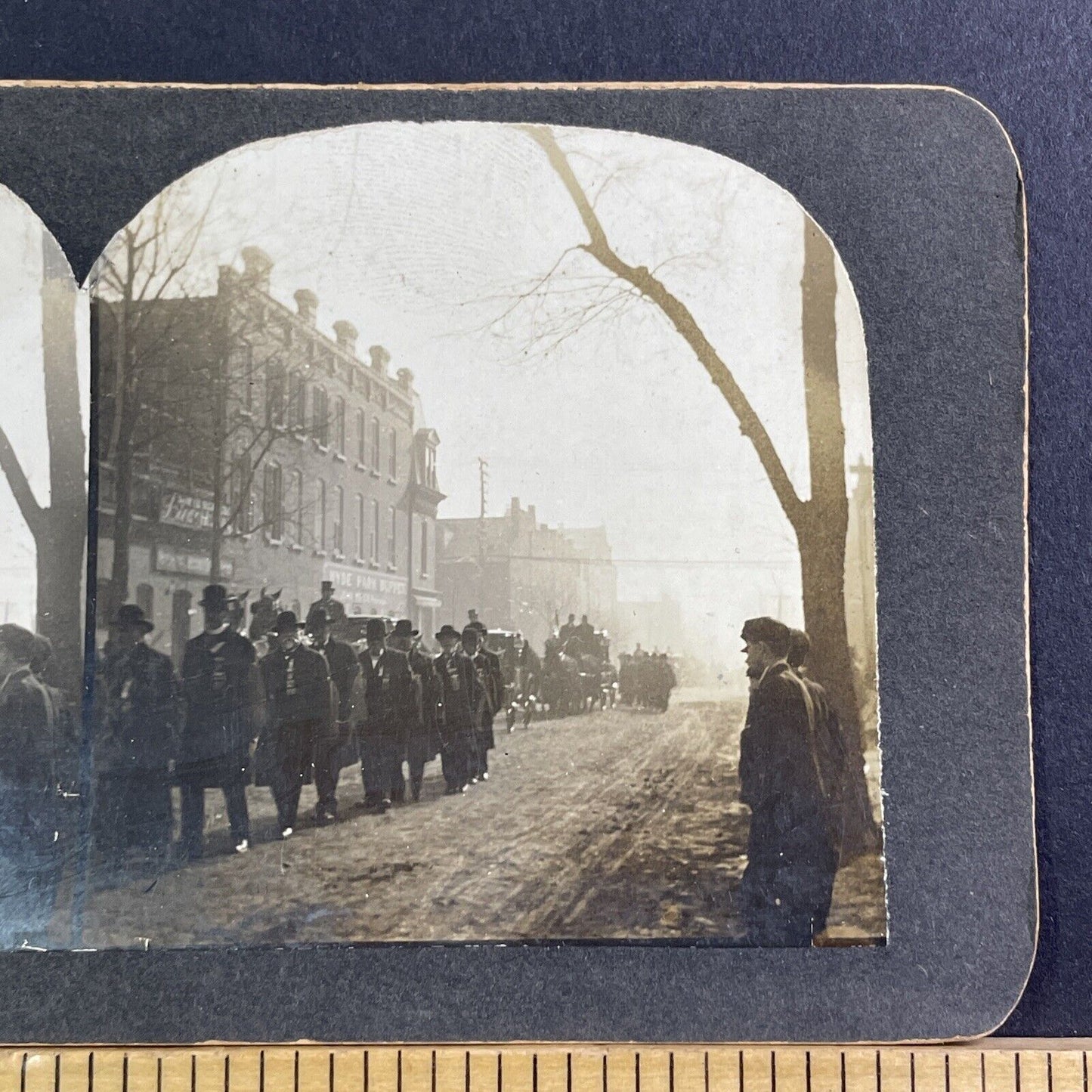 Civil War GAR Soldier Parade Stereoview Chicago Antique c1890 X1526