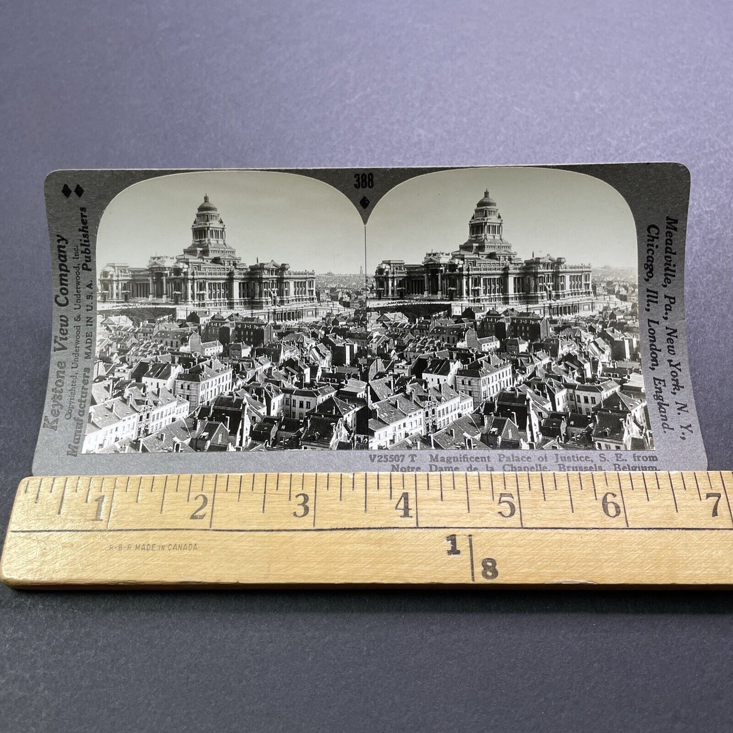 Antique 1920s Palace Of Justice Brussels Belgium Stereoview Photo Card V2934