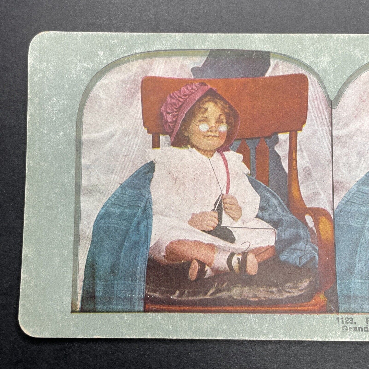 Antique 1905 Girl Dresses Up In Grandmothers Clothes Stereoview Photo Card P1247