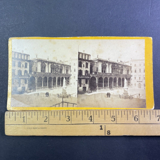 Place Of The Lords Venora Italy Stereoview Piazza Signori Antique c1870 X3242