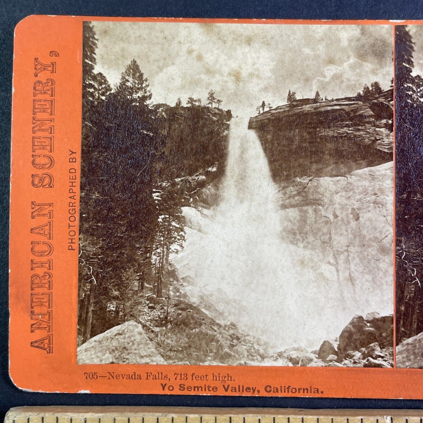 Nevada Falls Yo Semite Yosemite California Stereoview C.L. Pond c1870 Y2613