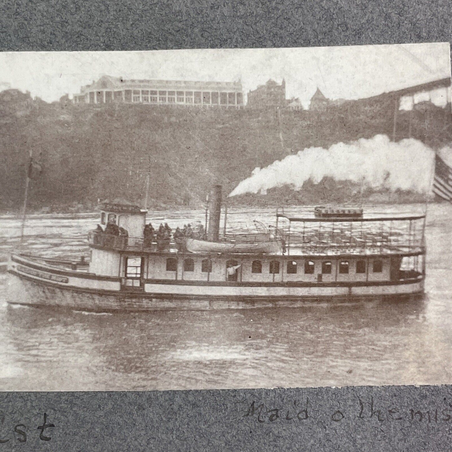 Maid of the Mist I Steamboat Stereoview Niagara River Antique c1885 Y1049