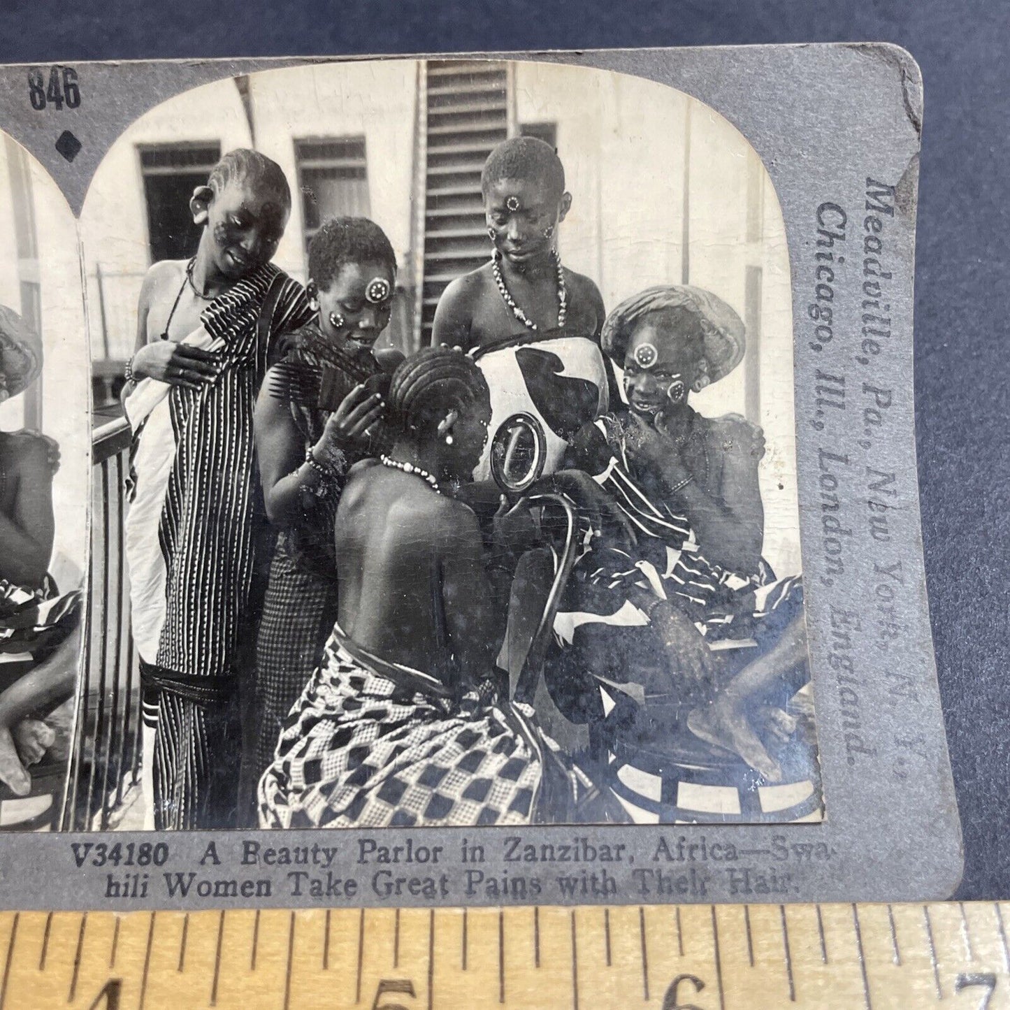 Antique 1940s Unguja Zanzibar Swahili Tribal Women Stereoview Photo Card P4931