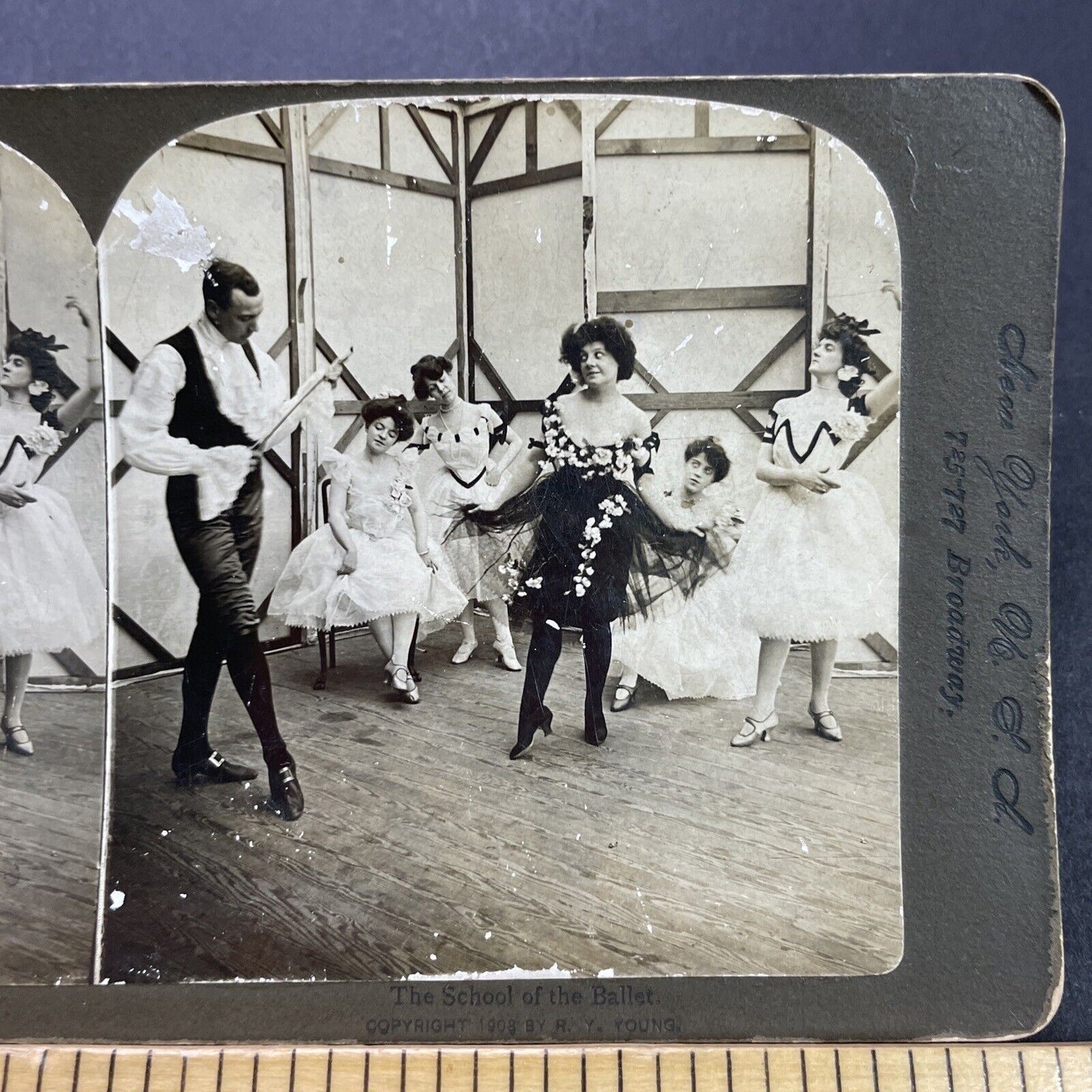 Antique 1903 Ballerinas At Russian School Of Ballet Stereoview Photo Card P3556