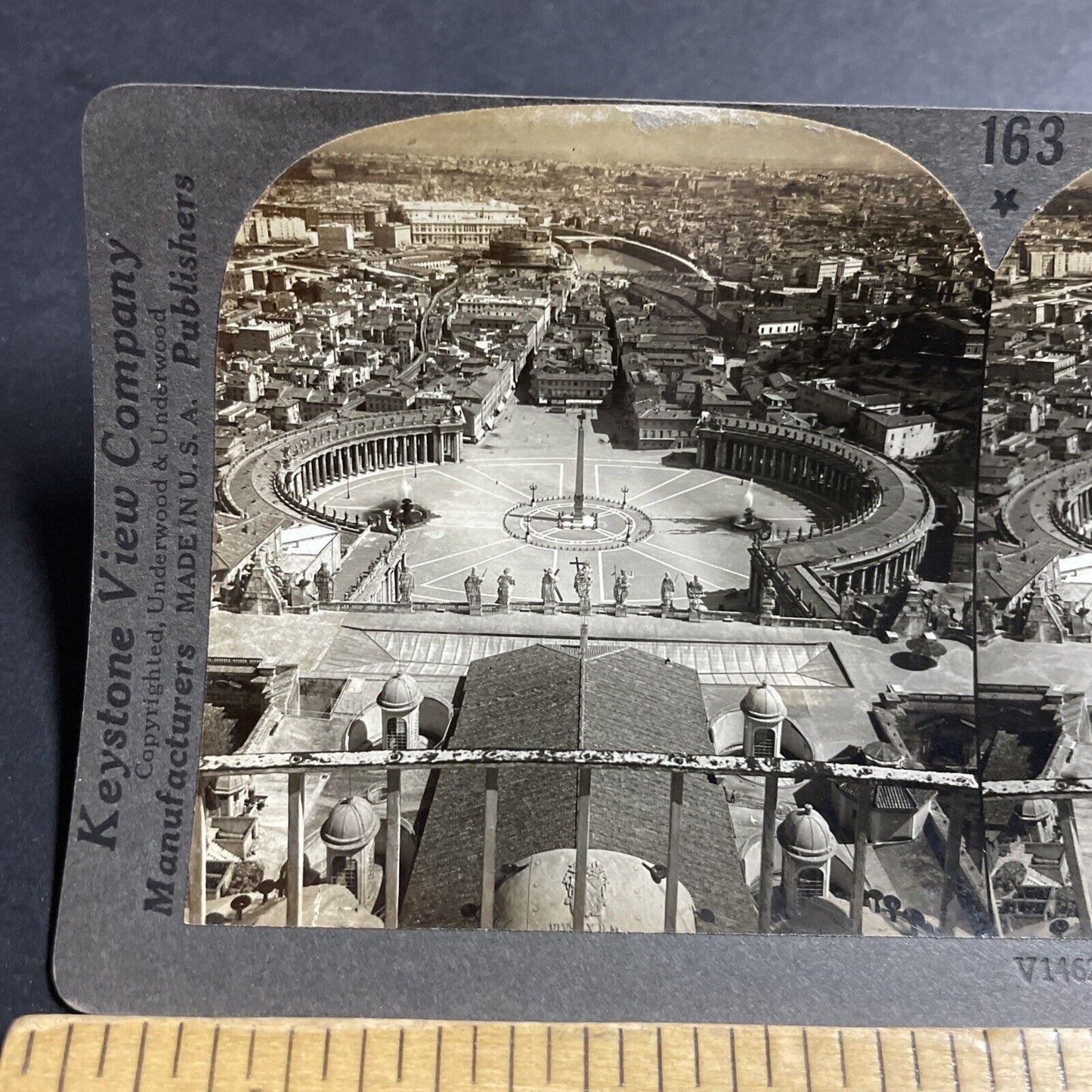 Antique 1910s City Center Of Rome Italy Stereoview Photo Card P5173