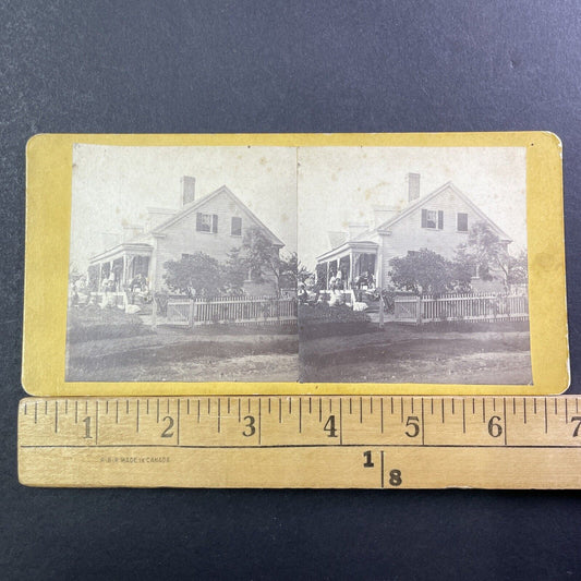 Wealthy Family House Stereoview Wolfeboro NH ET Brigham Antique c1870 X1210