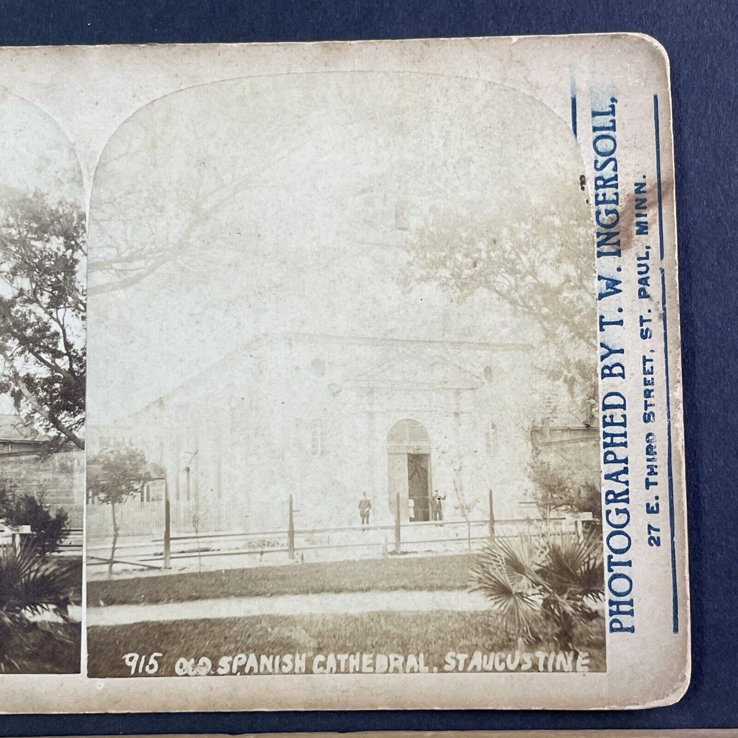 Spanish Cathedral Church St. Augustine Florida Stereoview TW Ingersoll 1888 Y104