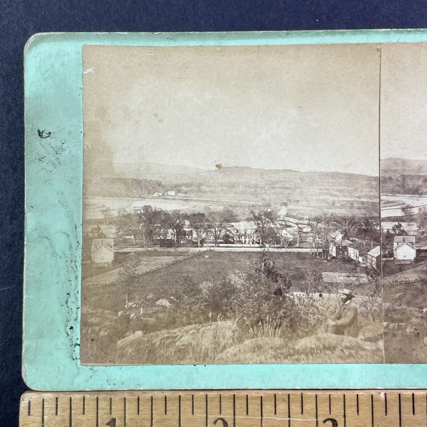 Boscawen New Hampshire Downtown Stereoview MC Harriman Antique c1875 X1217