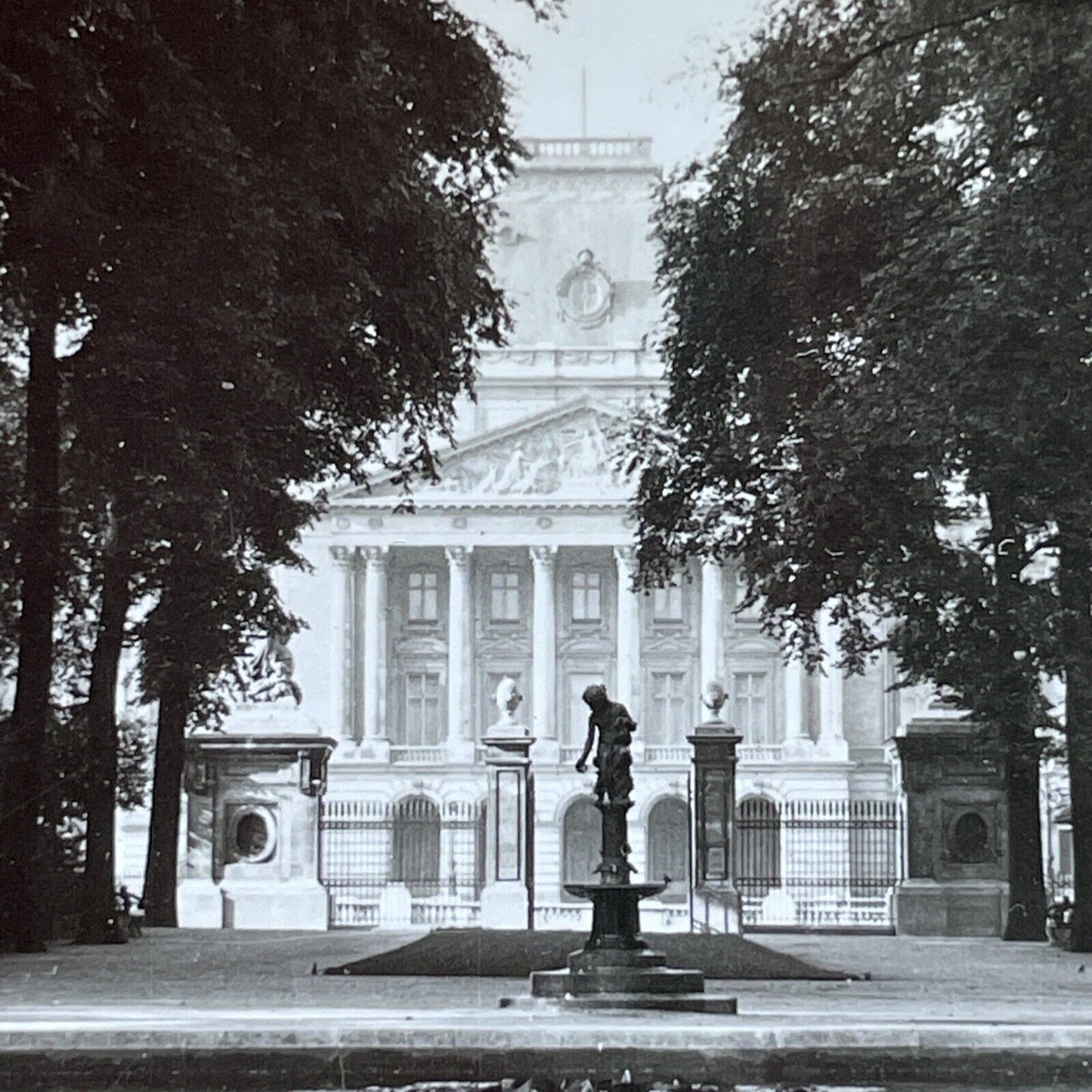 Antique 1920s Royal Palace Brussels Belgium Stereoview Photo Card V2935