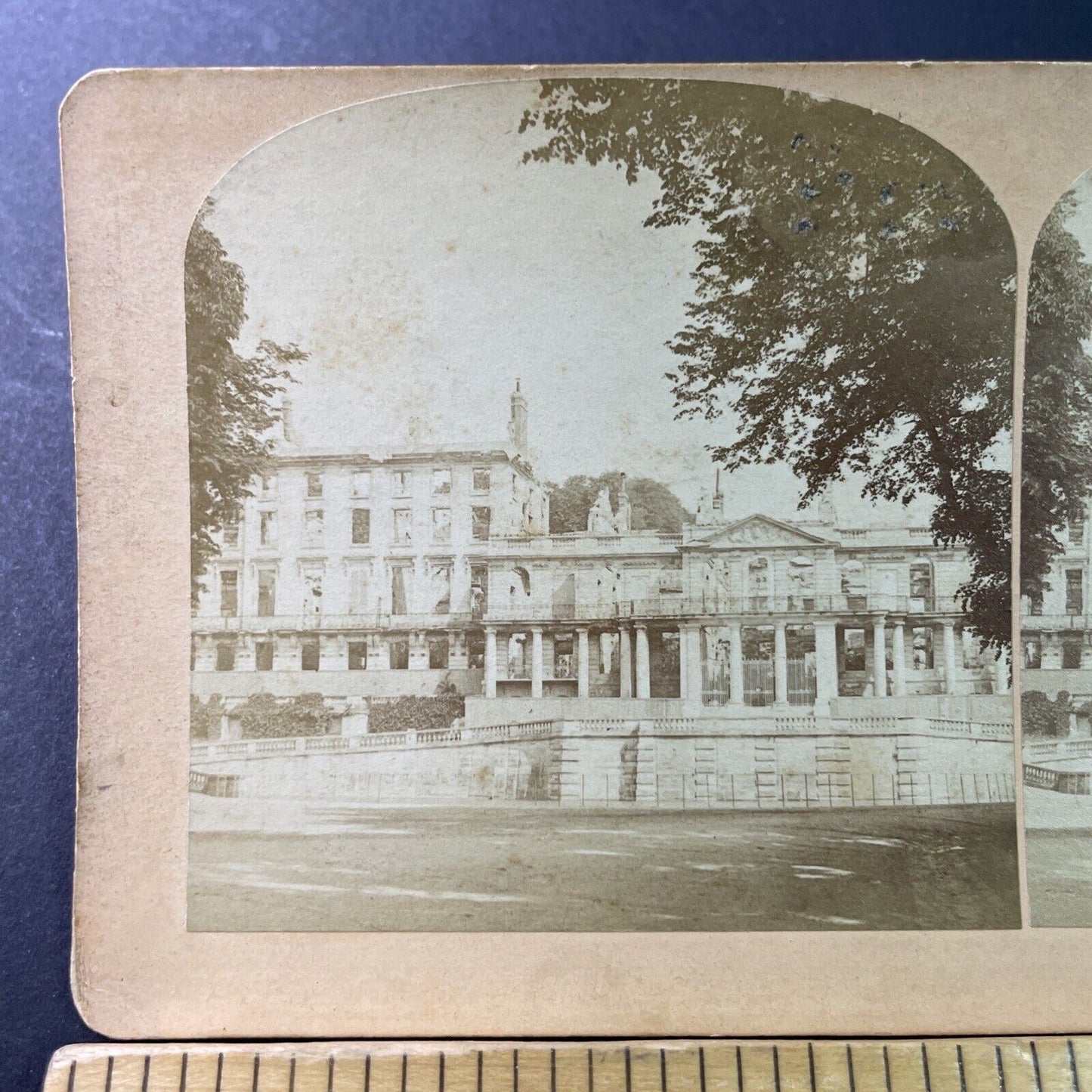 Antique 1884 Chateau de Saint-Cloud Paris France Stereoview Photo Card P3326