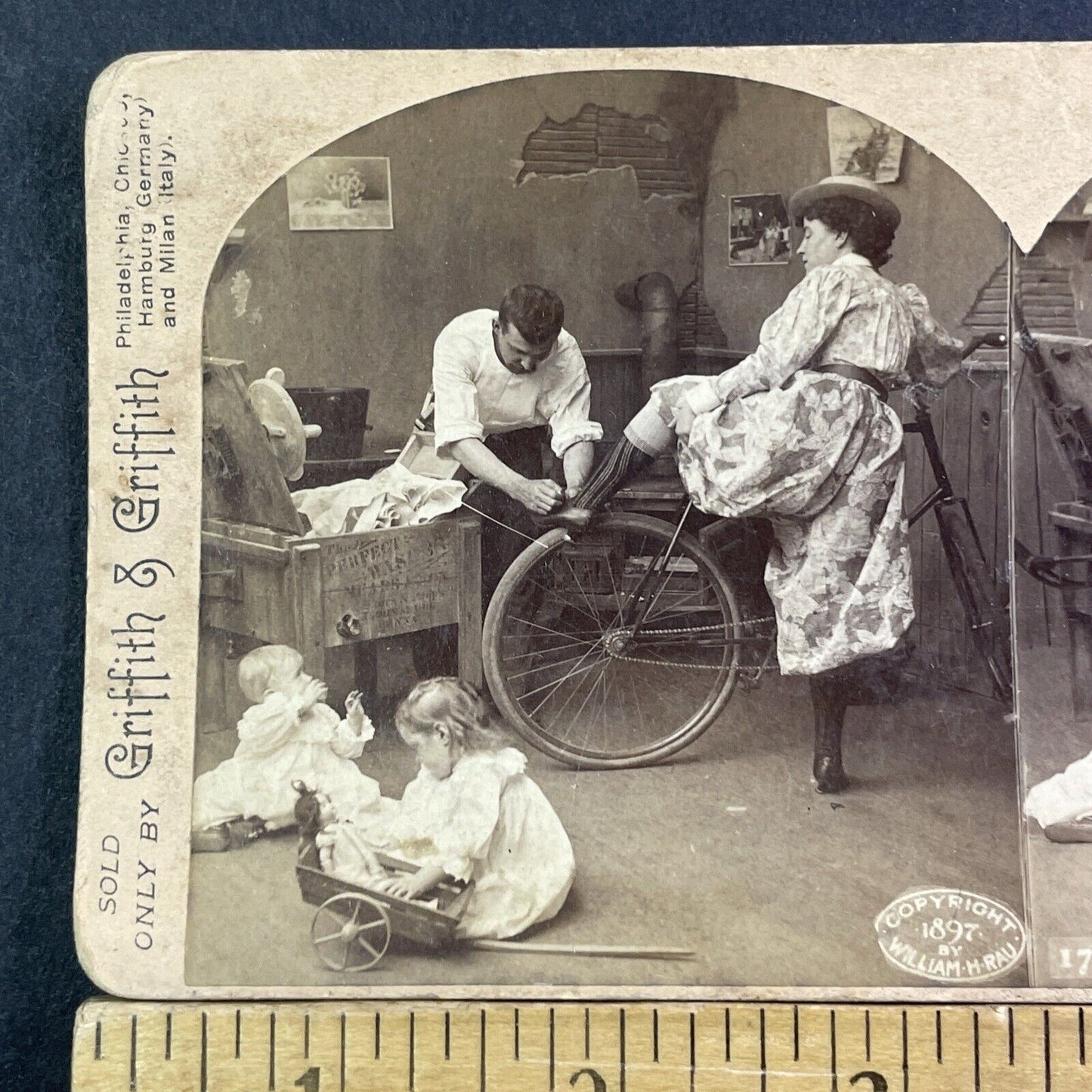 Man Tying Woman's Shoe Suffragette Movement Stereoview Antique c1897 X1897