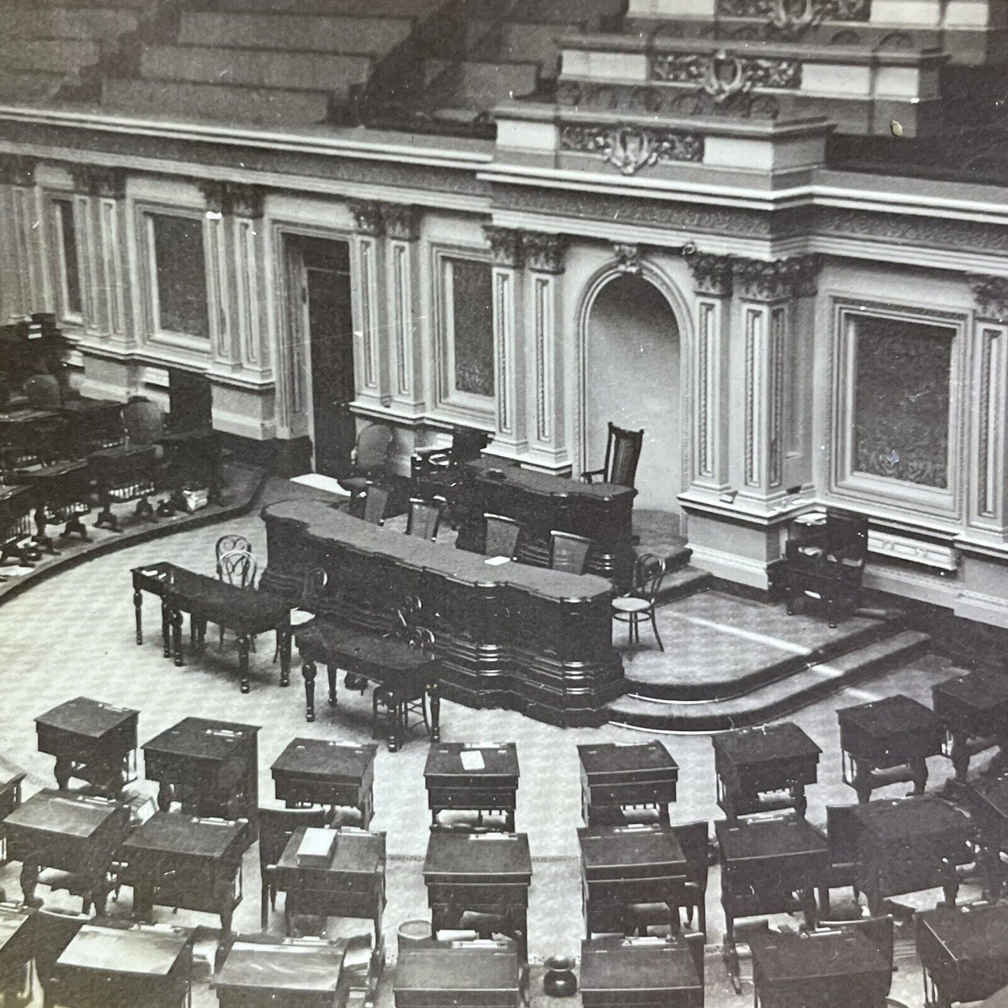 Antique 1903 US Capitol Senate Chamber Washington DC Stereoview Photo Card P2221