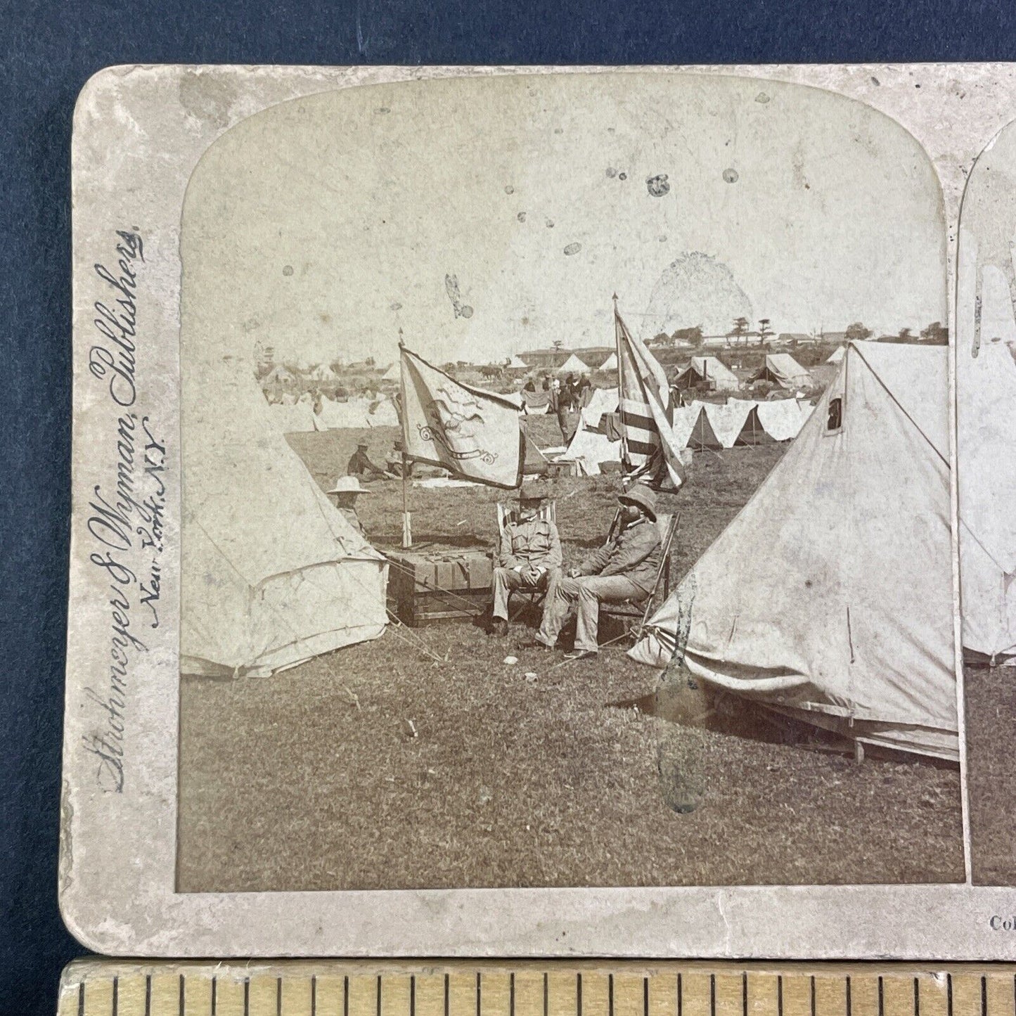 United States Army 12th Infantry Regiment Stereoview Antique c1899 X3518