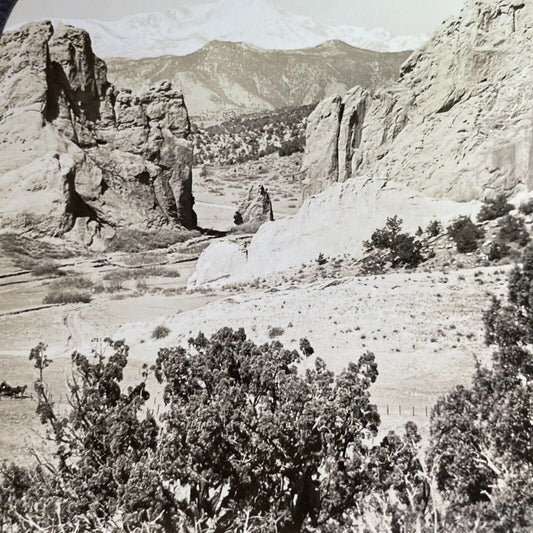 Antique 1918 Pikes Peak Mountain Colorado Stereoview Photo Card P1397