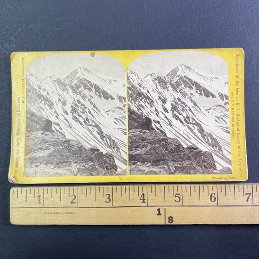 W.H. Jackson Hayden Geological Survey Stereoview Gray Peak Colorado c1872 X3635