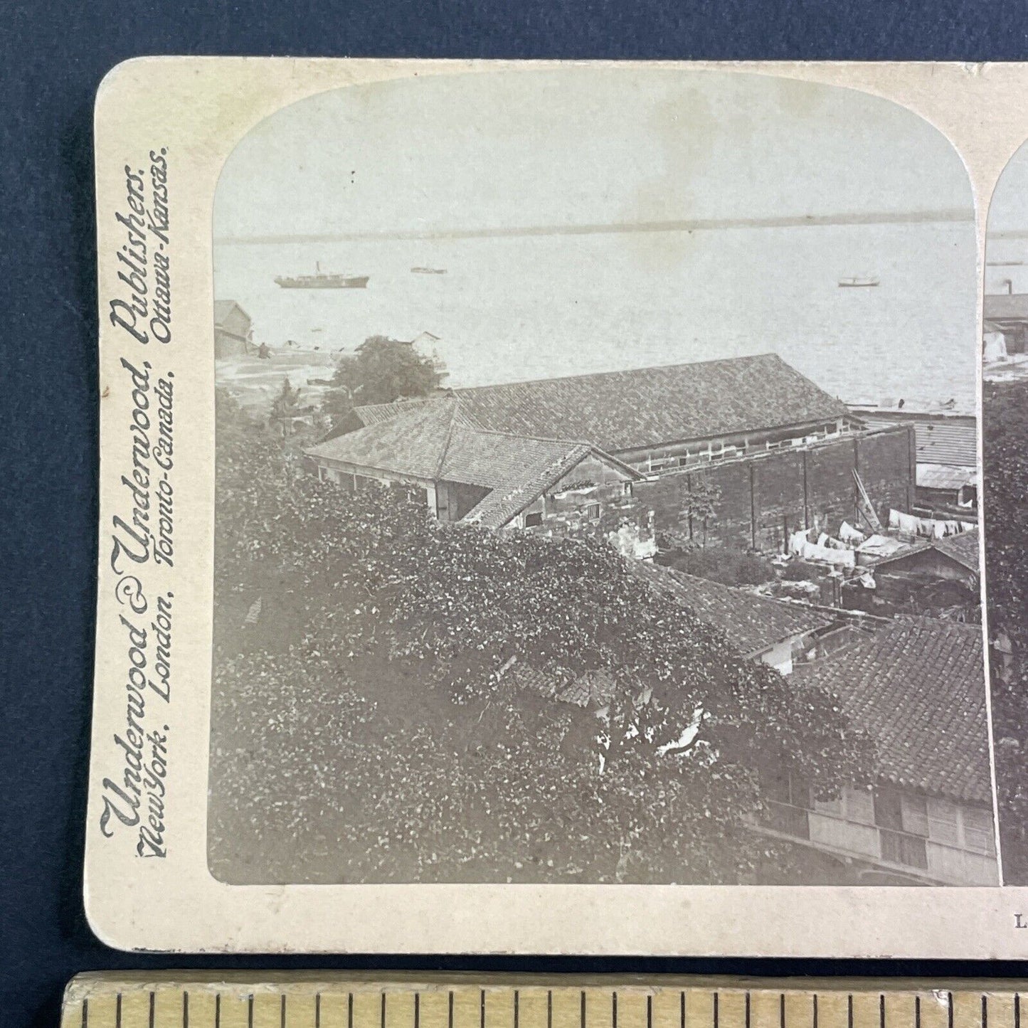 Shelling Damage Manila Bay Stereoview Spanish-American War Antique c1901 Y411