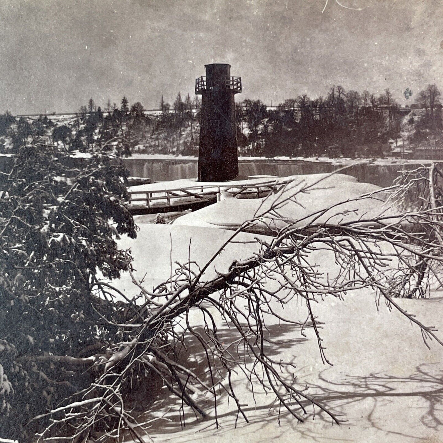 Terrapin Tower Niagara Falls NY Stereoview E & HT Anthony Antique c1870s X1928