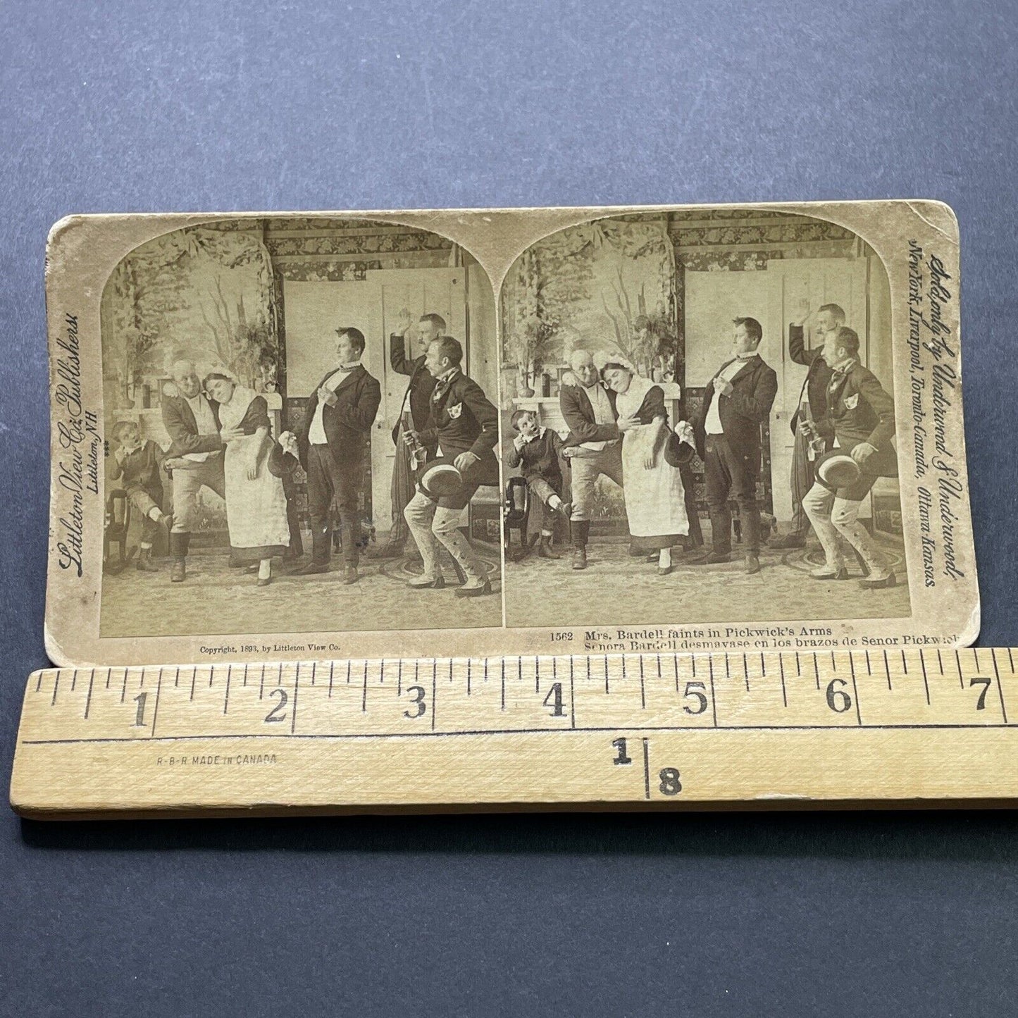 Antique 1893 Lottie Venne As Mrs Bardell In Pickwick Stereoview Photo Card P2418