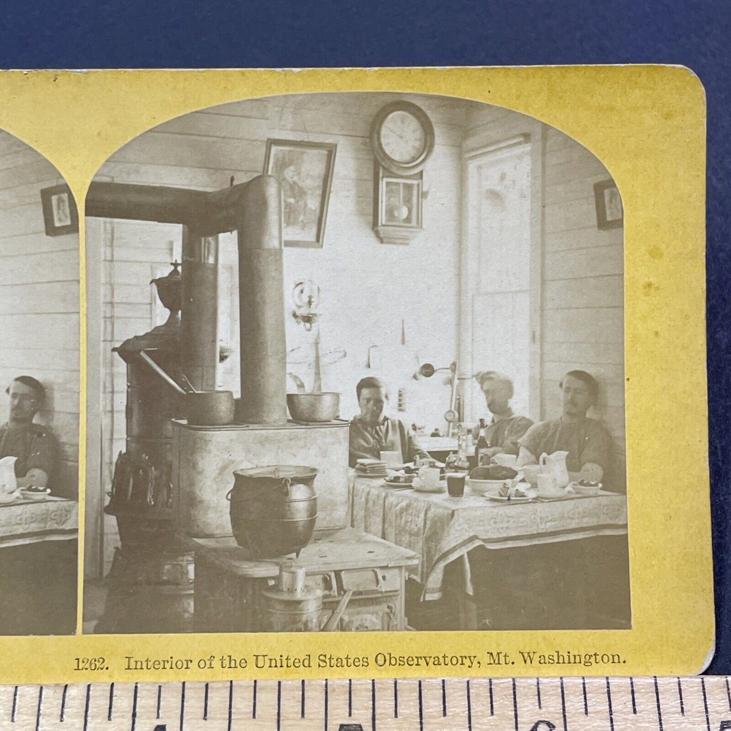 Antique 1870s Mt Washington Weather Observatory Stereoview Photo Card V1901